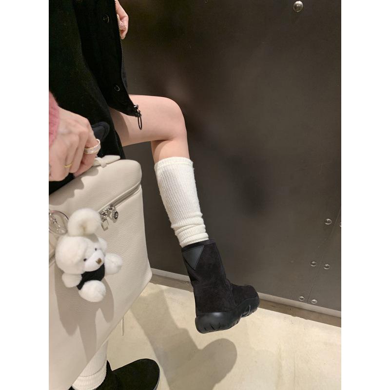 

Shoes thick sole heightening fleece short tube imported tire calf anti-hair snow boots women 39 чорний