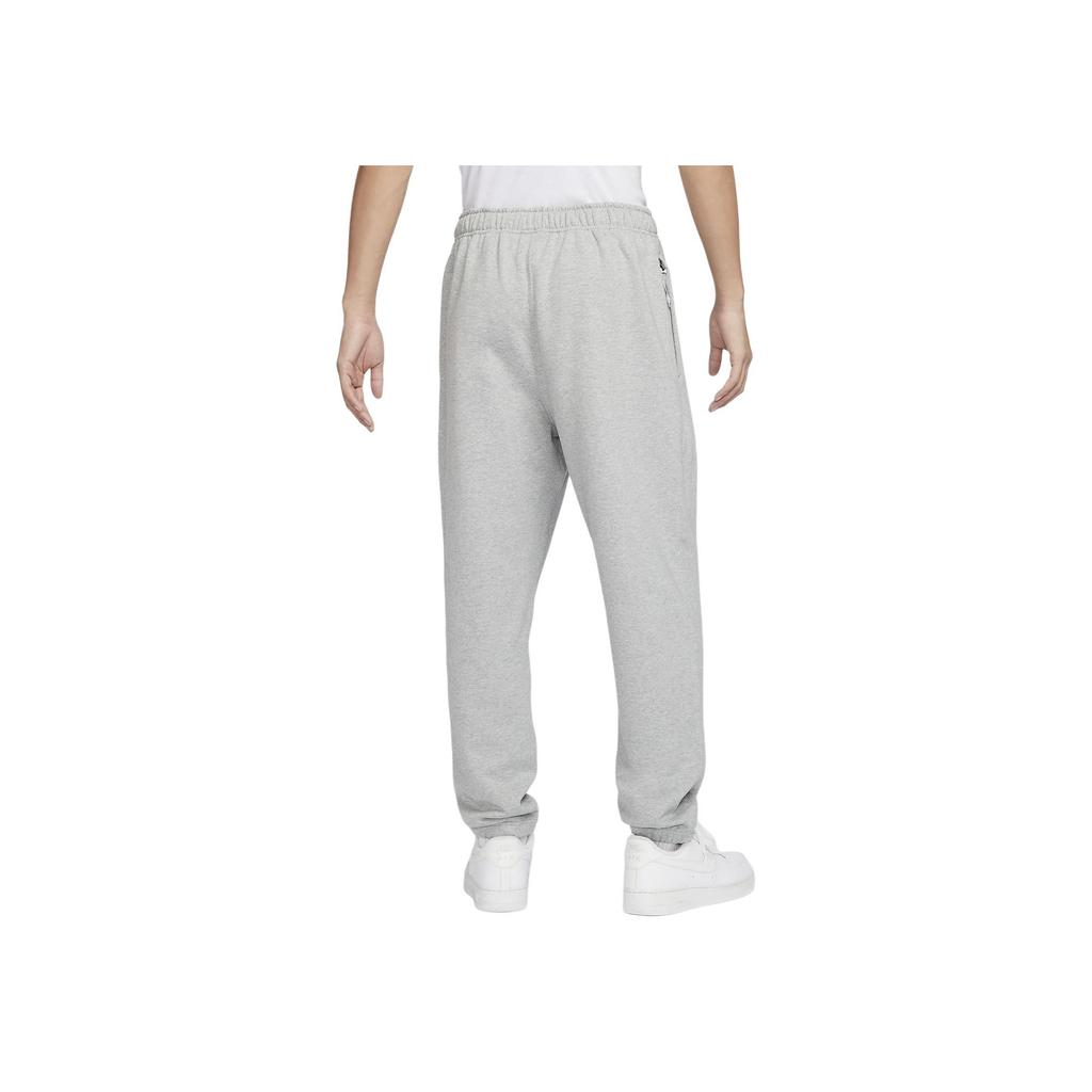 Nike Solo Swoosh Elastic Cuff Sports Casual Pants Men Bottoms Dark-Gray White DX0816-063