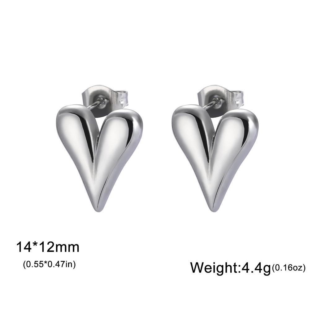 Lucktune Heart Stud Earrings Women Stainless Steel aros mujer Love Cutout Piercing Earrings Trend Kpop Jewelry Gift New