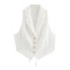 Womens Open-Back Lightweight Camping Vest With Button Front Flip Collar Outdoor Hiking Travel