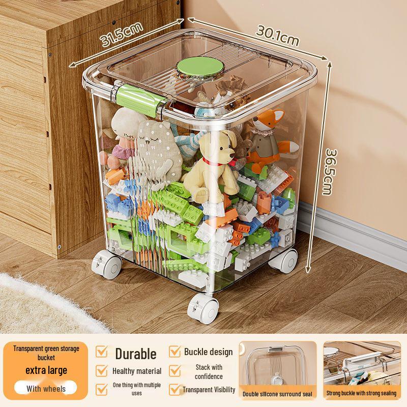Transparent Multifunctional Storage Box: Large Capacity Plastic Organizer for Toys, Snacks, and Clothes