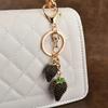 Keychains, bag pendants, fashionable small strawberry fruit ladies' car keychains, cute alloy keychains