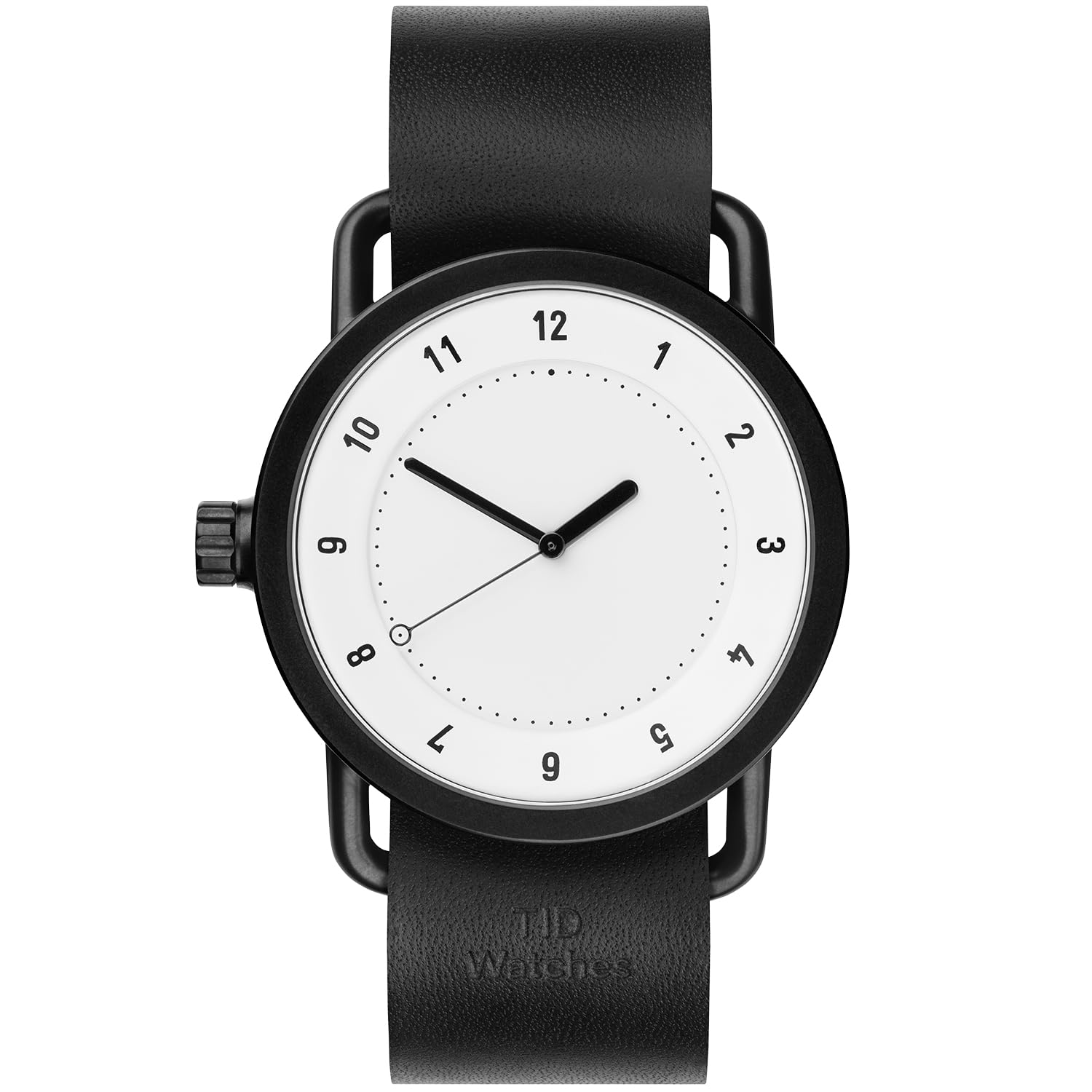 

TID Watches 40mm White Dial Black Leather Strap Black Buckle Minimalist Design Quartz Movement Unisex Nordic Watch No.1 Swedish-Inspired белый