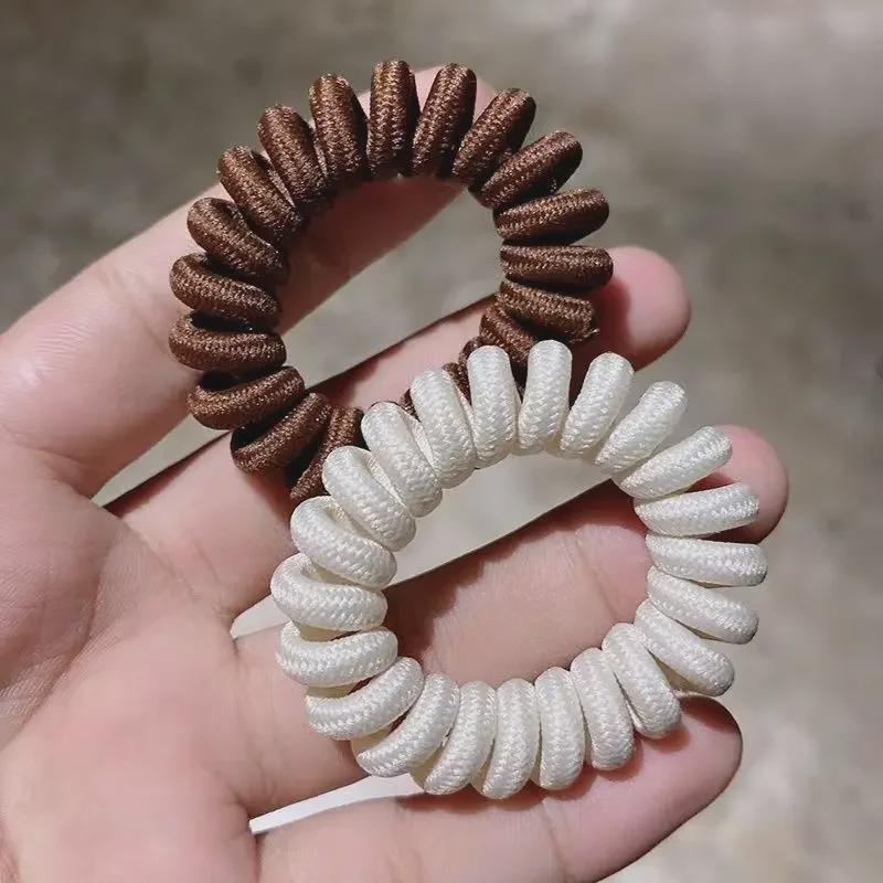 Élastique à cheveux coréen: Corde à ressort en tissu sans couture pour filles