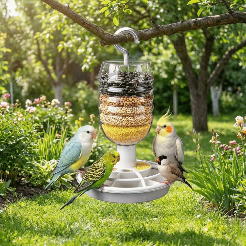 Transparent Hanging Bird Feeder Rust-resistant Automatic Bird Feeder  Garden