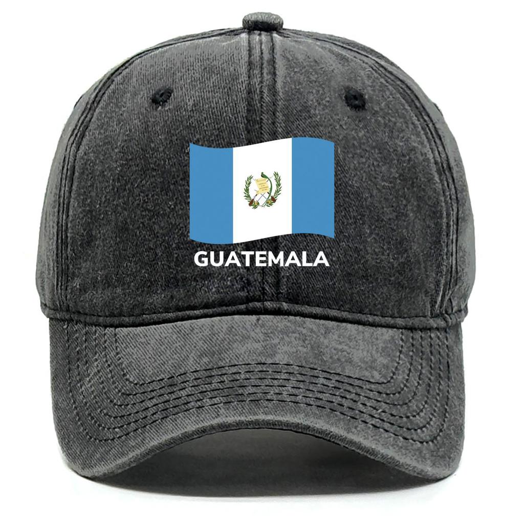 Guatemala Flag Waves Print Snapback Baseball Hat, Patriotic Trucker Hat Stylish Adjustable Buckle Simple Curved Brim Adjustable Sun Hat