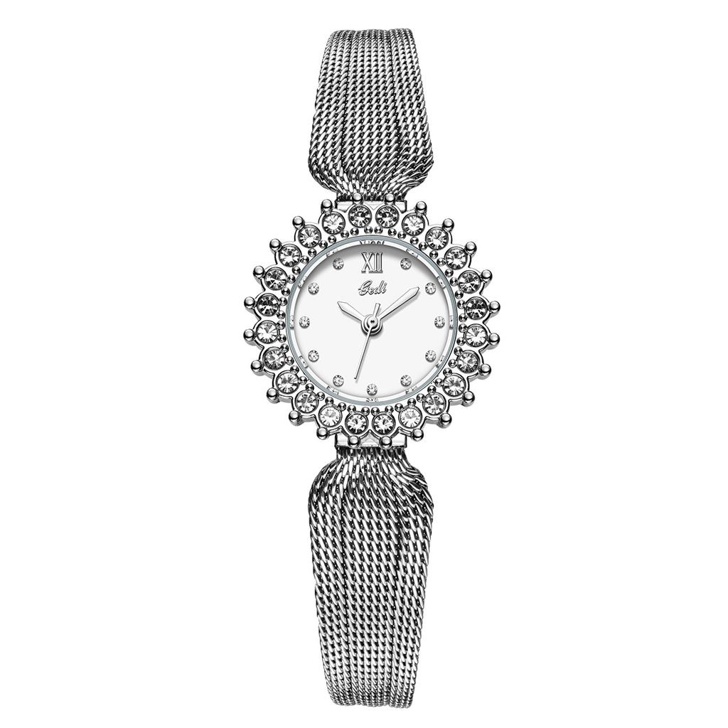 Mittelalterlicher Stil Diamantbesetzte Uhr Damen Leichter Luxus, Exquisite Mode, Elegantes und Hochwertiges Temperament Quarz Uhr