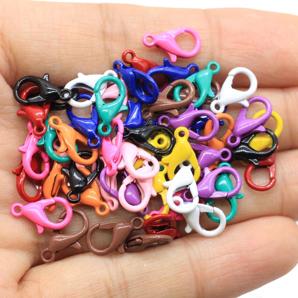 Colorful 12mm Lobster Clip Clasp Hooks Jewelry Findings for Necklace&Bracelet Chain DIY Making