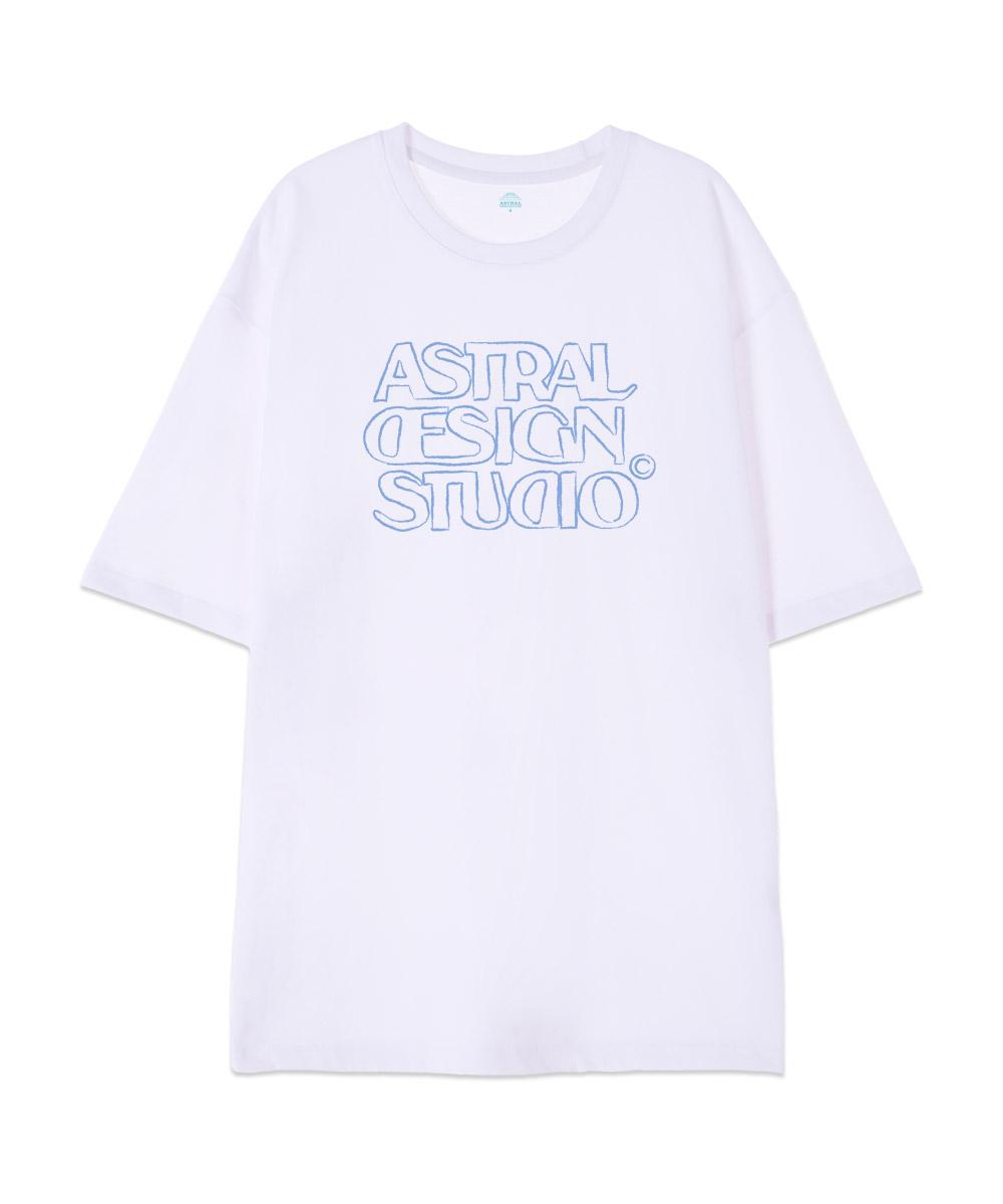 Astral Projection [Oversized] Astral Design Studio2 13-Count Cotton Round Neck Short Sleeve T-Shirt_White L