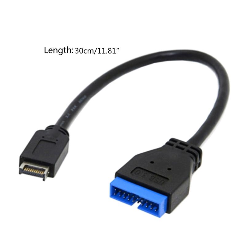 USB 3.0 Motherboard 20 Pin Male to USB 3.1 Female Extension Cable Extender Motherboard Adapter Cable Replacement Parts