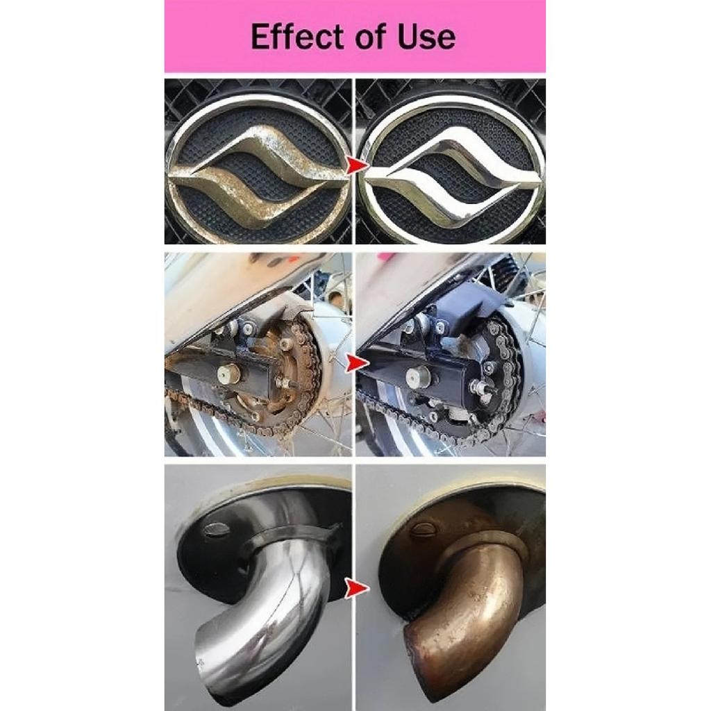 Car Rust Remover Quick Remover Exhaust Pipe Rust Removal Spray Cleaning Metal Iron Powder Old Cars To New