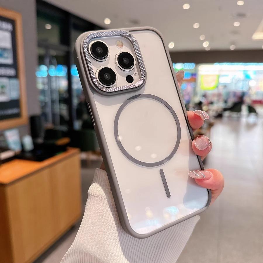 Passend für Apple 16 Hochdurchsichtiger Ring Magnetische Saug Handyhülle IPhone 15 Bohrmuster Linse PC Anti-Fall Schutzhülle