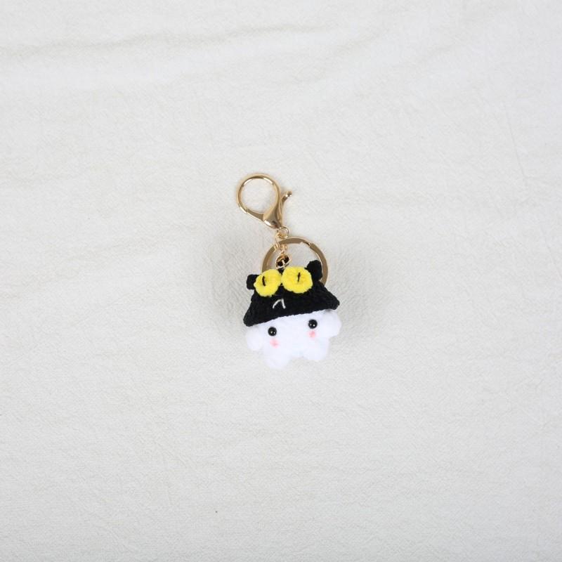 Mini Cartoon Animal Doll Series Crochet Keychain Funny Little Sprite Doll Knitted Keyrings Wholesale Handmake Crochet Keyrings