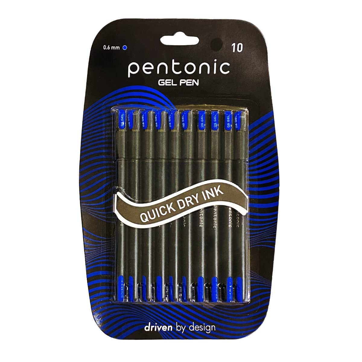 

Pentonic Gel Pens Blue Ink 0.6 mm Fine Tip Click Mechanism Smooth Writing Pens Pack of 1 X 10pcs for Office School Use