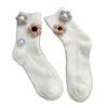 New Cute Socks Warm Thickened Three-dimensional Floral Socks Worn with Shark Pants Merino Wool Socks Winter Socks