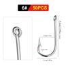 FTK High Carbon Steel Fishing Hooks 30-100Pcs Fishing Hooks Strong Sharp Needle Point Barbs Ringed Eye Fishing Octopus Hooks