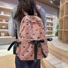 Schoolbag1011 New Casual Cute Fashion Versatile Bow Striped Backpack Korean High Value Student Schoolbag