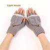 1 par de guantes de punto de lana cálidos para otoño e invierno para mujeres y niñas, guantes de medio dedo con tapa gruesa, manopla