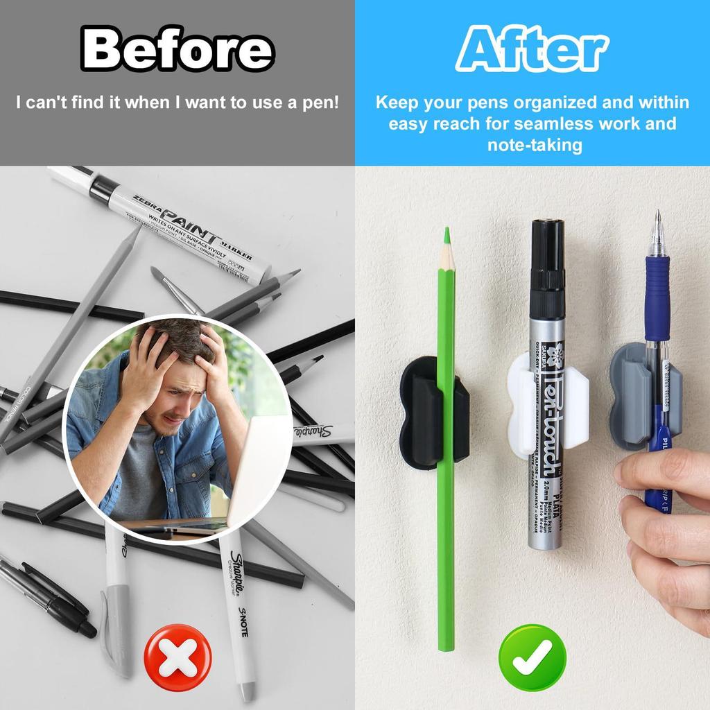 Dual-use Pen Holder for Desk and Wall - Suitable for Pencils, Markers, and Clips