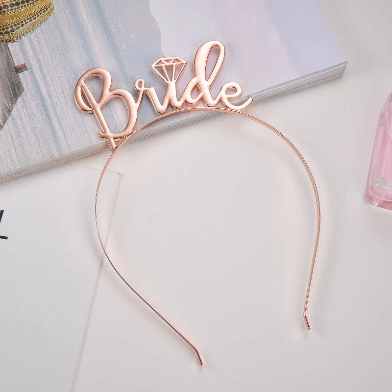 Bridal Headwear Wedding Headband Female, Alphabet Rhinestones Party Headwear Crown Jewelry