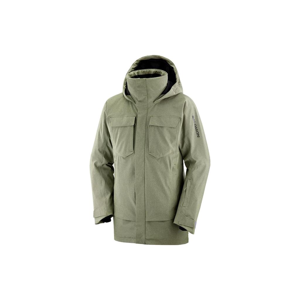 SALOMON Insulated Hooded Jacket Men Jackets Gray-Green LC2150000