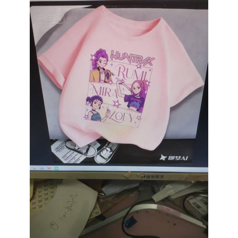 Kpop Demon Hunters Children's Clothing Short Sleeve T-shirt Cute Kpop Demon Hunters Tiger Harajuku Tshirt for Boys Girls