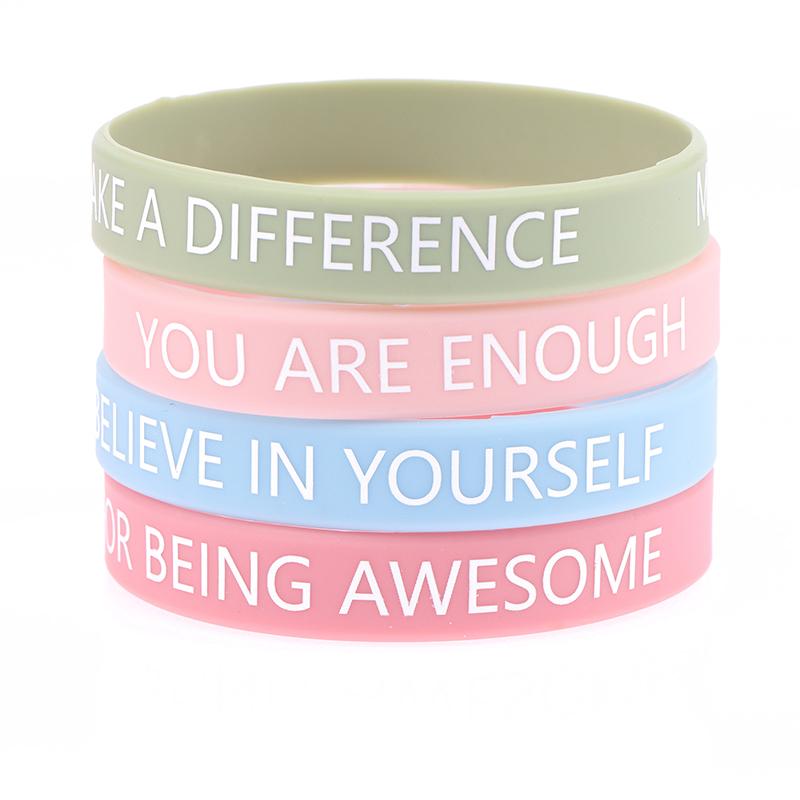 Gummiarmbänder mit Motivierendem Zitat, farbige, inspirierende Silikonarmbänder, dehnbar, Unisex-Armbänder für Frauen und Männer, Geschenke
