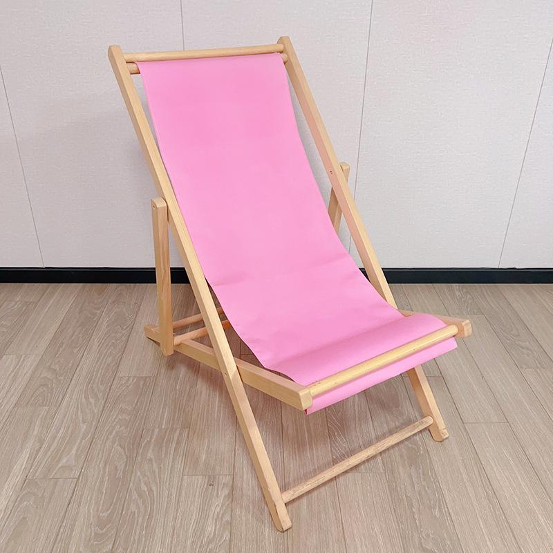 Pink Wooden Outdoor Lounge Chair for Beach, Balcony, Camping, and Garden