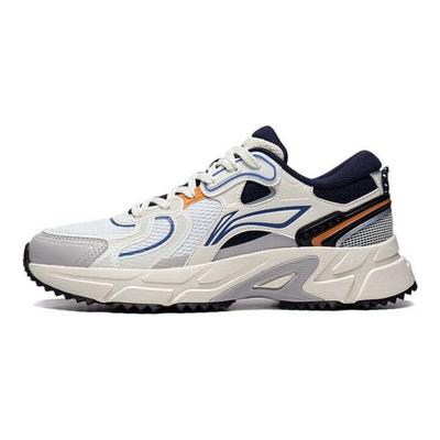 Li Ning Shiguang Retro Reflective Fabric Synthetic Leather Non-Slip Wear-Resistant Breathable Low-Top Running Shoes Men Sneakers ARXT007-3