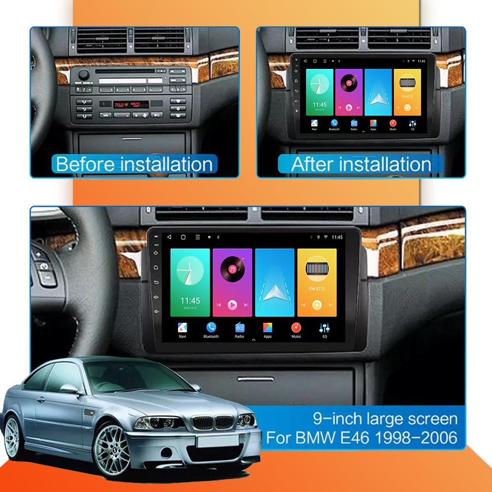 Autorádio s Androidem a CarPlay pro BMW E46 1998-2006, multimediální přehrávač, hlavní jednotka, stereo, GPS navigace, BT, WIFI, 1+16GB