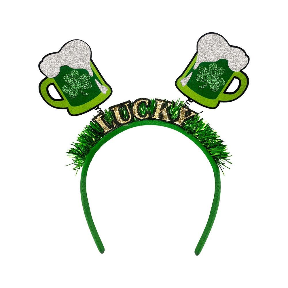 Festive Style ST. Patricks Day Headband Shamrock Shape Portable Bow Headband Creative Hair Hoop ST. Patricks Day