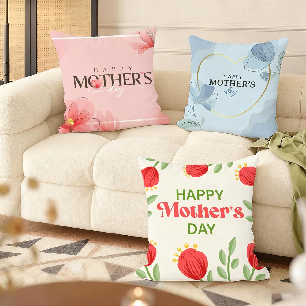 Mother'S Day Cushion Cover Soft Short Plush Pillow Cover Smooth Cozy Texture Aesthetic Cushion Case Home Decor