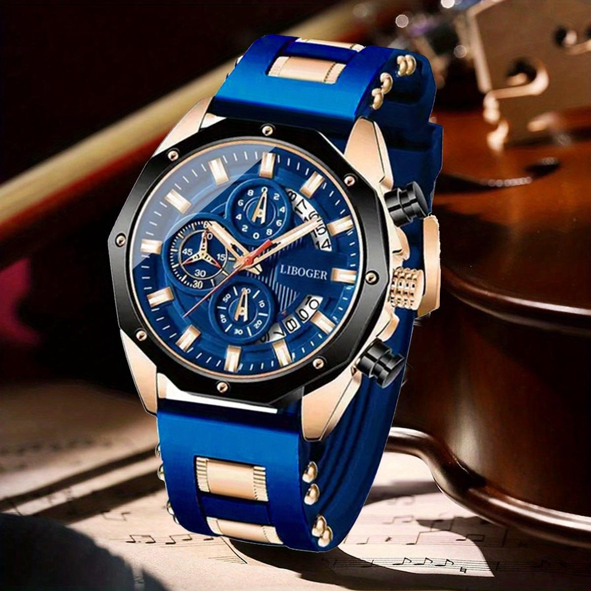 

Модные мужские часы с силиконовым ремешком, мужские кварцевые часы с функцией даты, деловые повседневные часы для мужчин, подарок