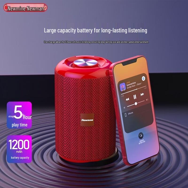 Newmine BT32 Portable Bluetooth Speaker CN Plug (adapter Included)