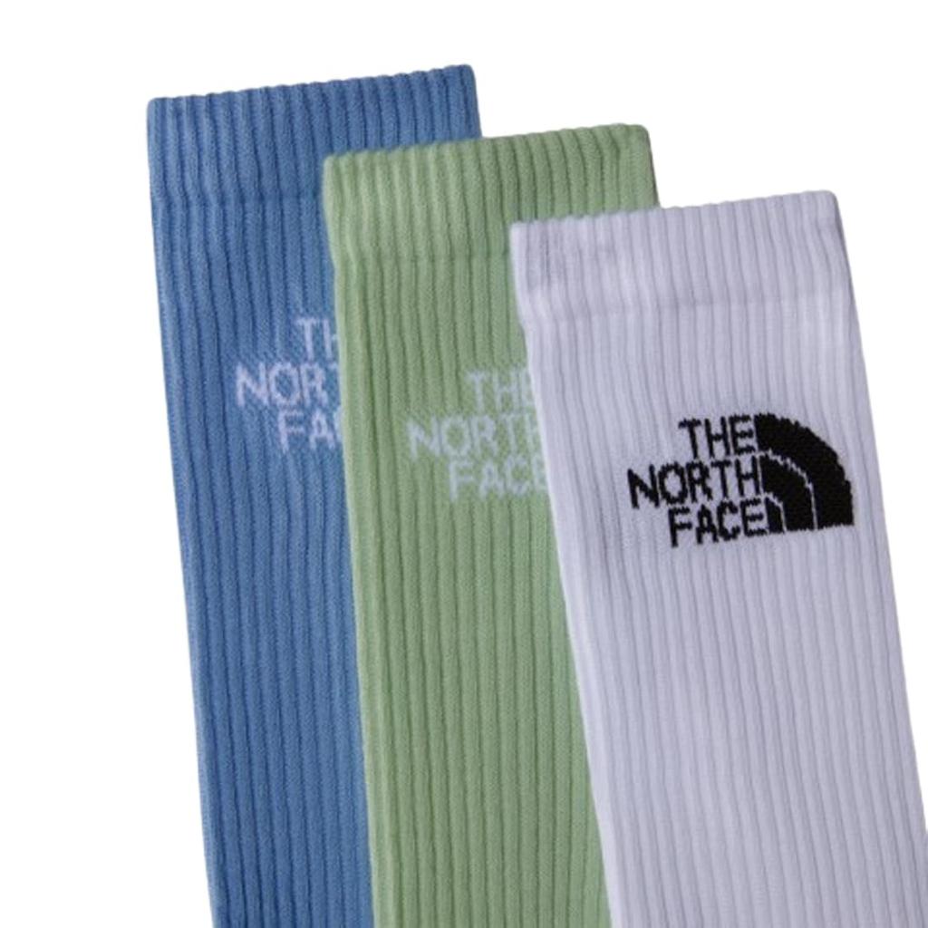 The North Face Multi Sport Cush Crew Assorted Logo Size M Men's Socks, 3-Pair Set, Socks, White/Misty Sage/Blue (0OD), (NF0A882H)