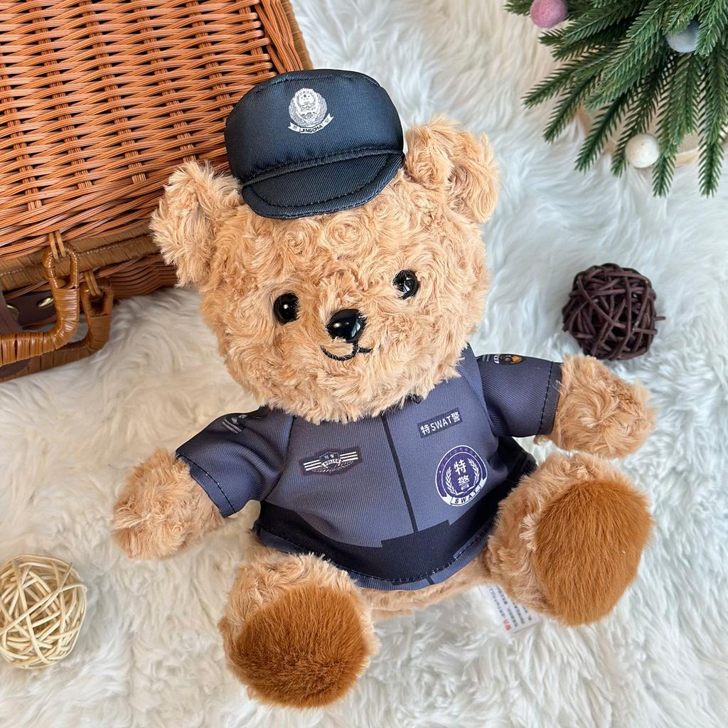 Fire Uniform Bear Doll Plush Doll Cute Teddy Bear Doll Police Iron Bear