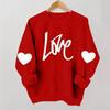 Ladies' Casual And Fashionable Round Neck Top With Valentines Print Hooded T,shirt Long Sleeved Sweatshirt