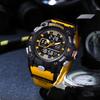  Brand Dual Display Digital W-820 50M Waterproof Alarm Clock Luminous Fashion business Quartz Sport WristwatcWatch For Man