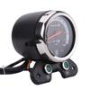 Motorcycle Speedometer,12V Universal Metal + Plastic Dual Odometer Speedometer Meter Gear Digital Display(Black)