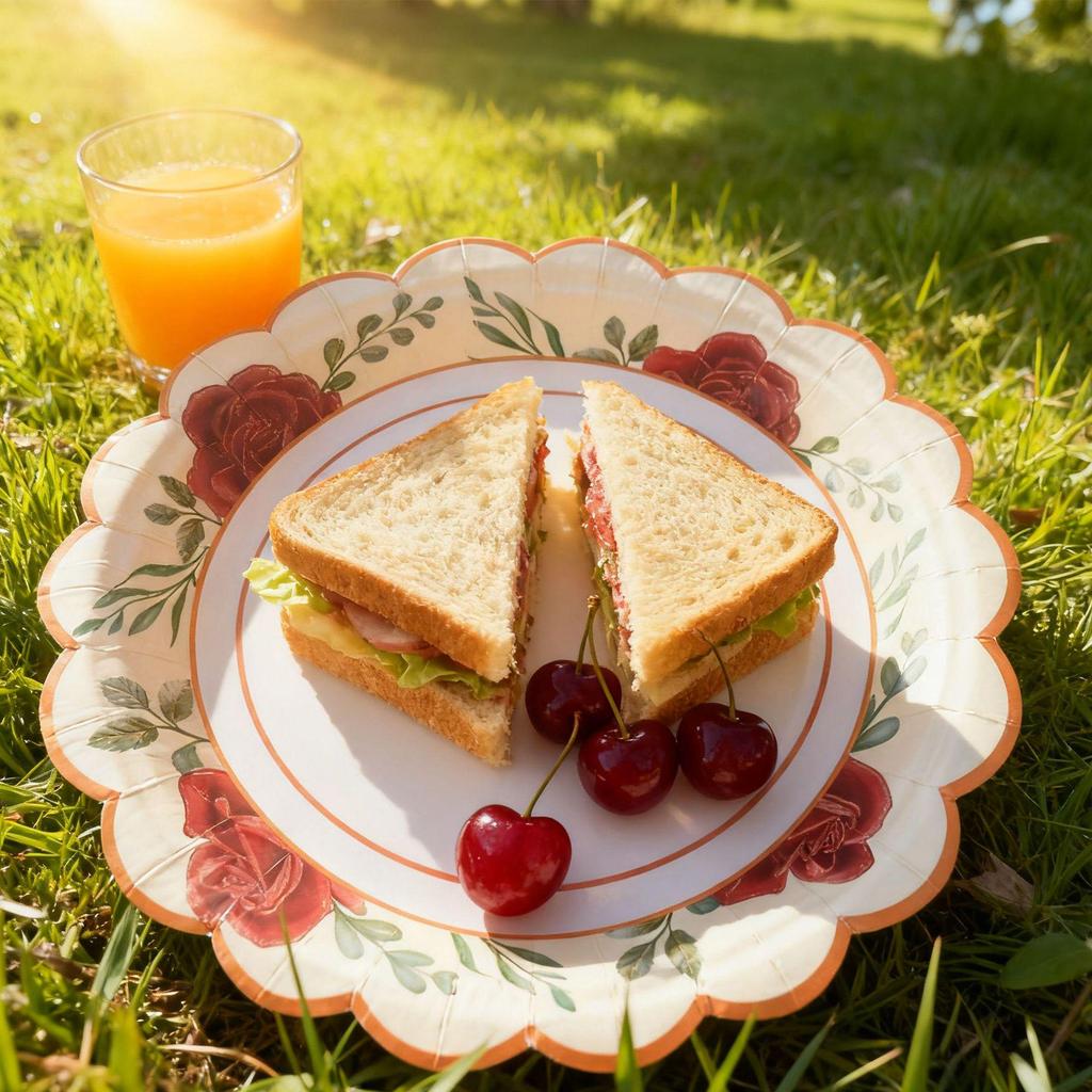 Tea Party Disposable Paper Plates, Napkins & Cups Set for Birthdays & Desserts