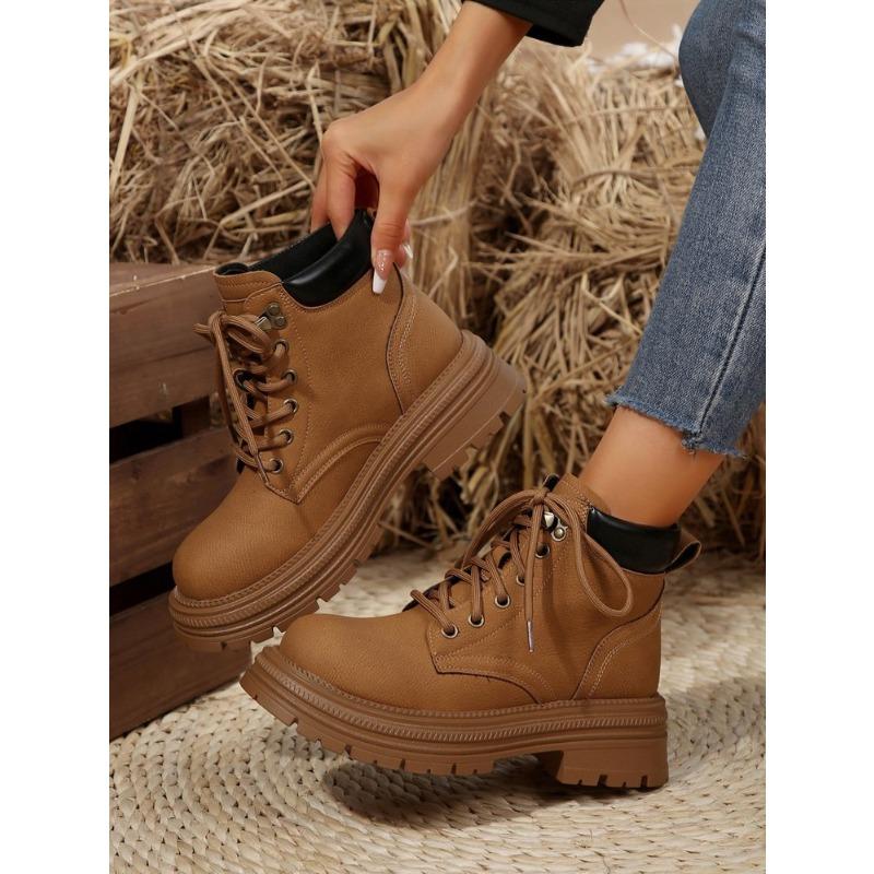 2025 New Women's Fashion Martin Boots Women's Height Increase Fashion Outdoor Home Yellow Boots