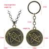Necronomicon Cthulhu Schlüsselanhänger Kult Clan Mythos Kosmos Symbol Sterne Universum Bronze Schlüsselanhänger Anhänger für Herren Schmuck
