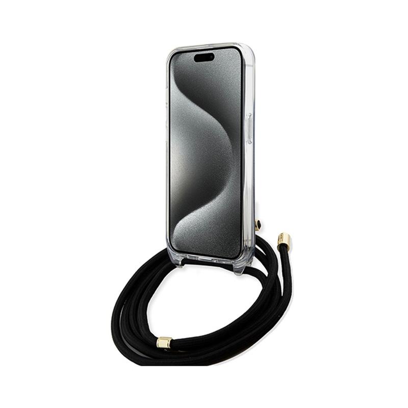 Guess Crossbody Cord 4G Print - Etui Iphone 15 (Czarny)