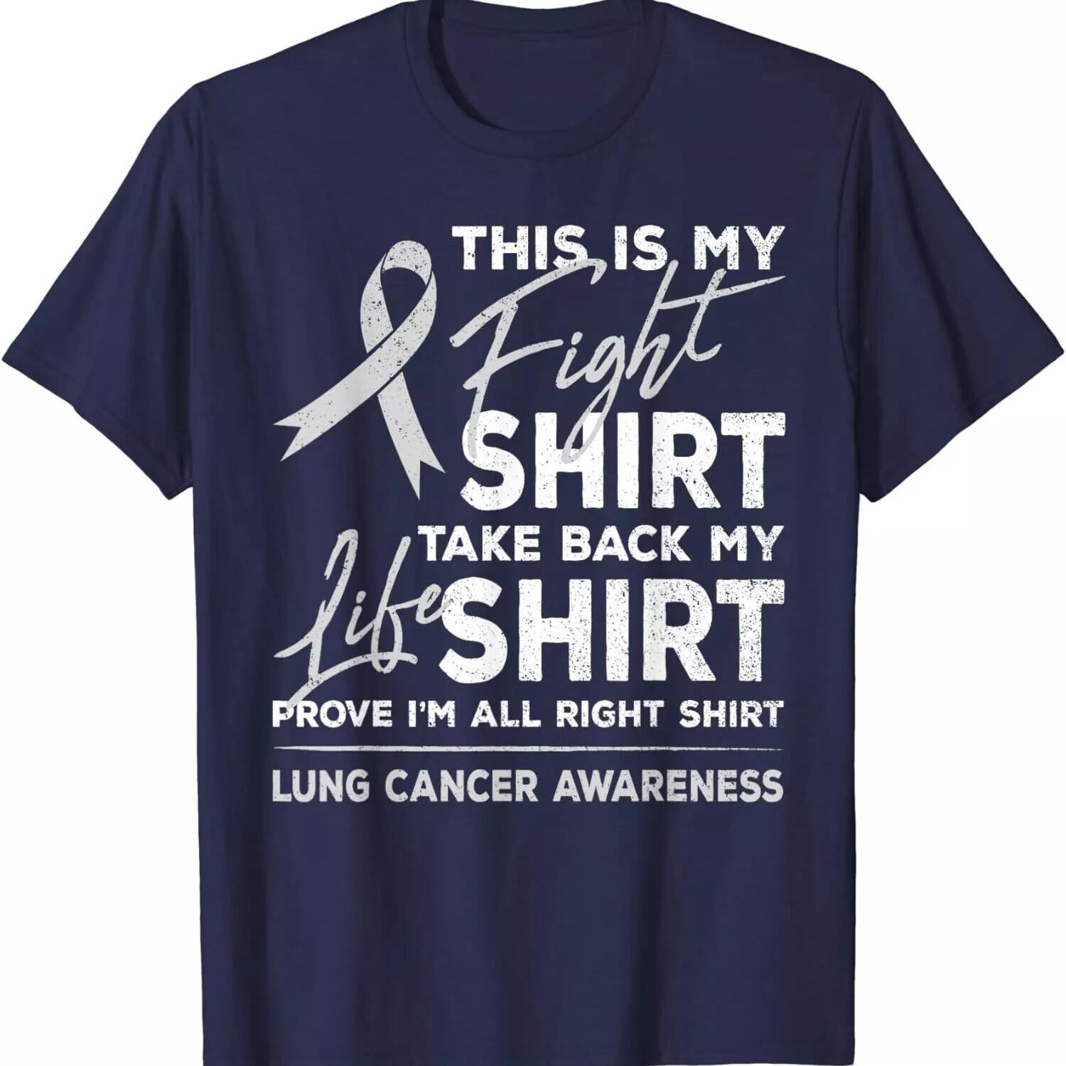

2025/This is My Fight Lung Cancer Awareness Support Unisex T-Shirt 5XL різнокольоровий