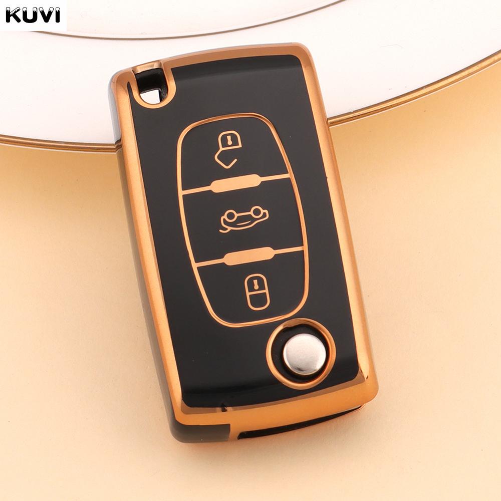 TPU Etui Klapka Pokrowiec na Kluczyk Samochodowy Dla Citroen C2 C3 C4 C5 C6 Xsara Berlingo Dla Peugeot 207 307 308 407 607 807 Ochraniacz Brelok