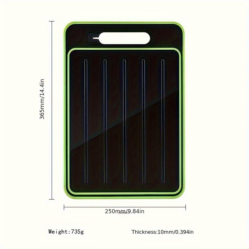 1 kus Multifunkční hliníková krájecí deska, Oboustranný rozmrazovací tác s vestavěným struhadlem a ostřičem nožů, Bezpečné pro styk s potravinami,