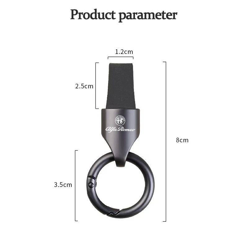 Car Stickers For Alfa Romeo Metal/Leather Car Logo Key Chain Keyring Auto Interiors Accessories For Alfa Romeo 4C 159 166 Spider