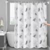 Leaf Pattern Shower Curtain, Waterproof PEVA Bath Curtain with Hooks, Mildew Resistant Bathroom Decor for Shower Stall Home Apartment Hotel Bathtub