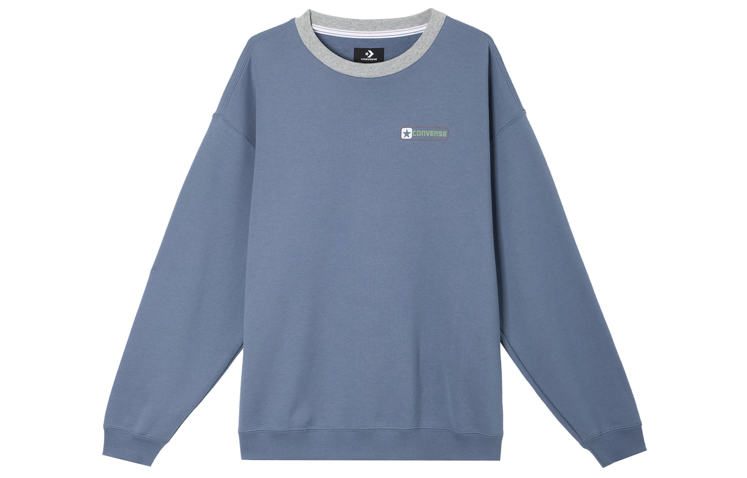 Converse Sweatshirts Men s Blue Crew Neck Moderate 10028407-A03 XL