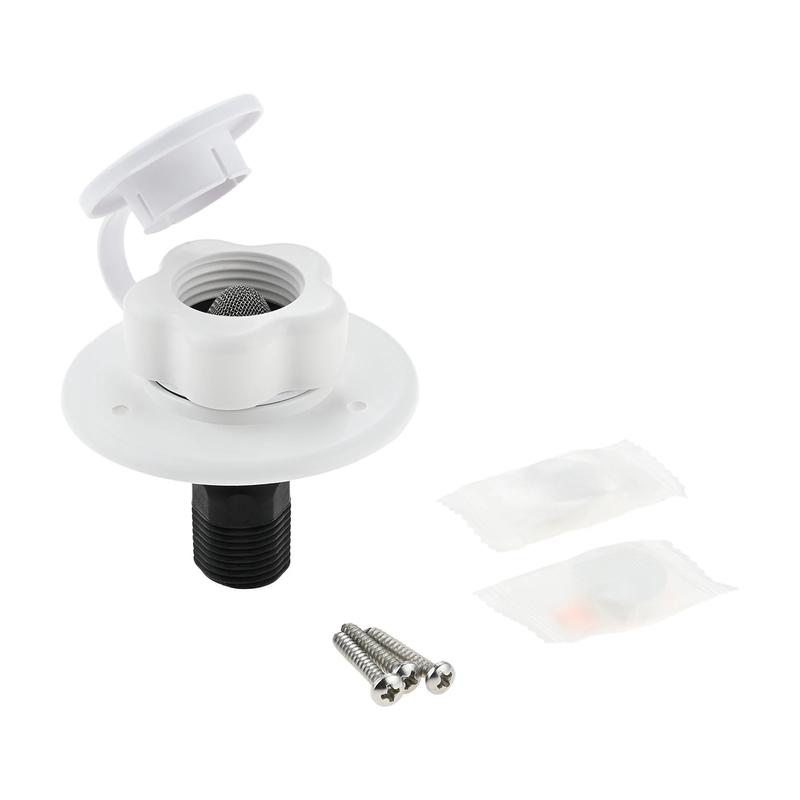 RV City Water Fill Inlet and Check Valve,Threaded Tube Flange Length 3" To 1/2",Water Hose Connector for Camper Motorhome Marine